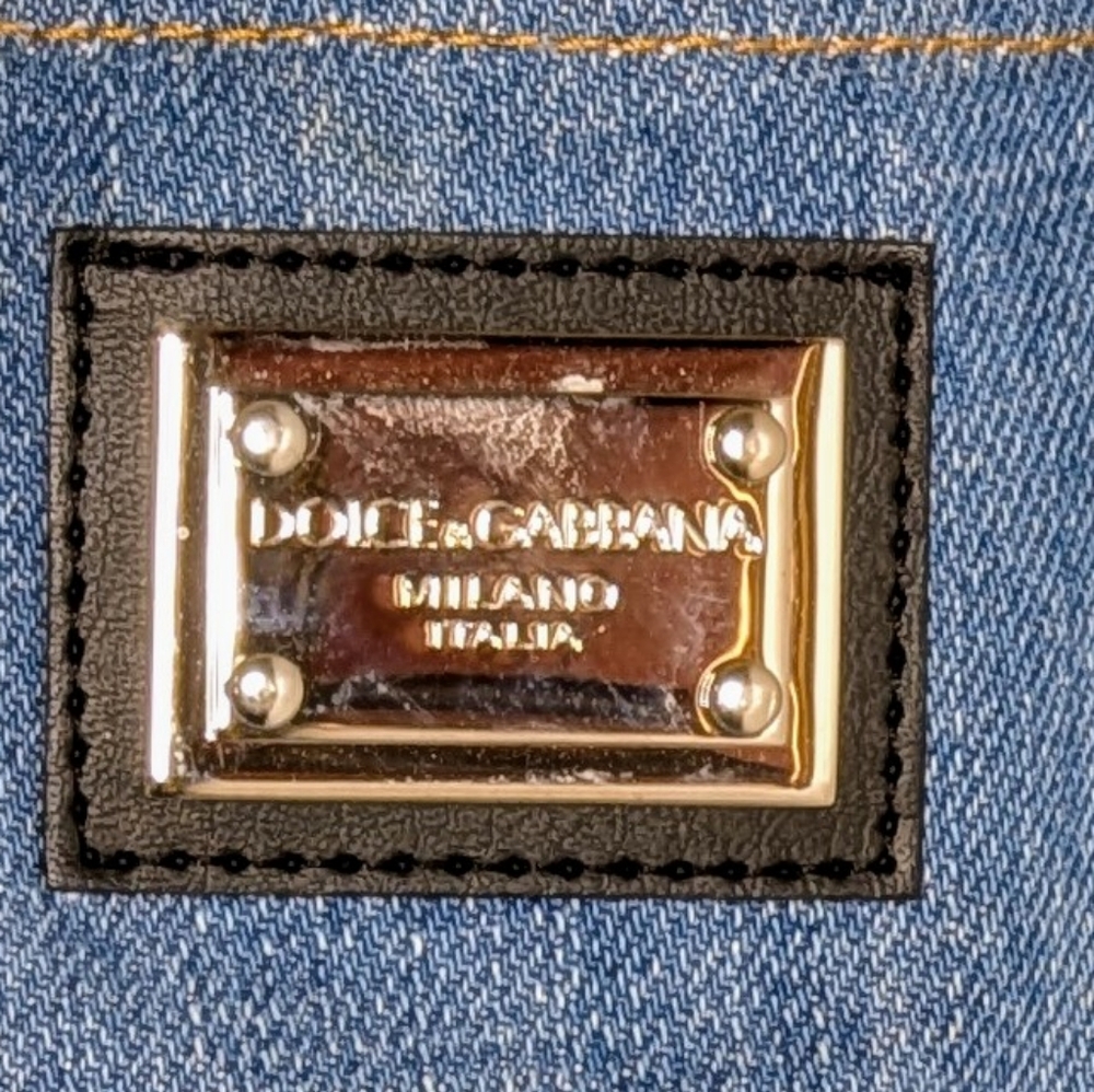 Dolce & Gabbana Patchwork Denim Mini Skirt Euc - image 6